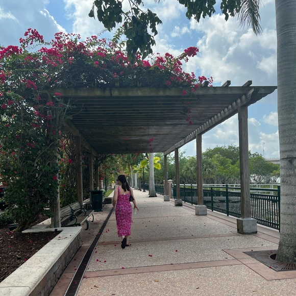 Vintage Maxi Dress Floral Pink Sun Dress Pacific Palm Size Small Summer Cover Up - Picture 14 of 14